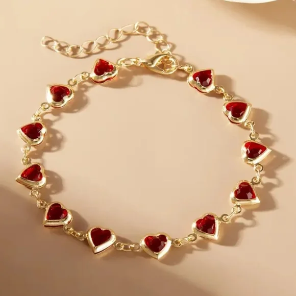 Heart Crystal Red Bracelet - Picture 3 of 5
